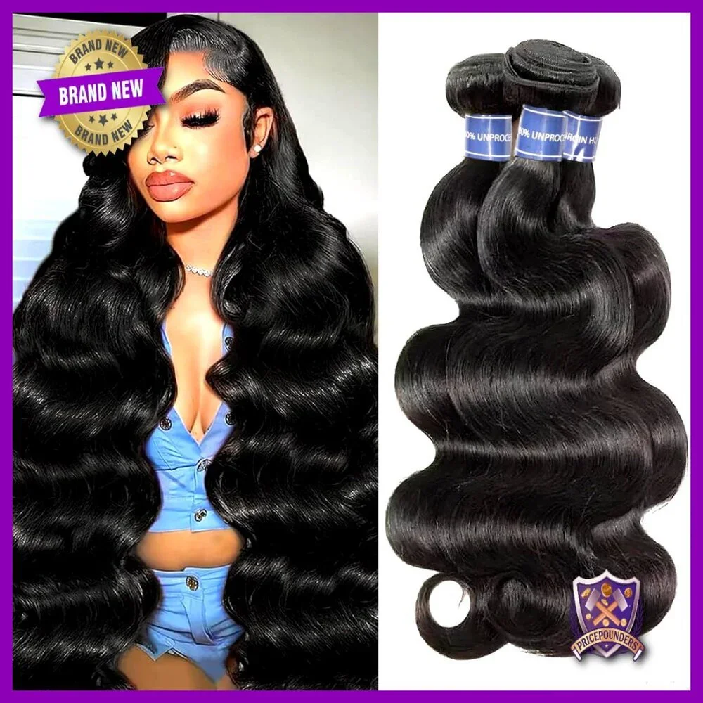 15A Body Wave Human Hair Extensions 12 14 16 Inch Brazilian Virgin Bundles